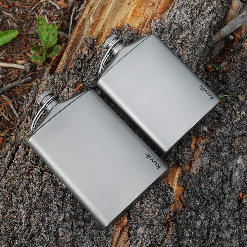 Kuvik Titanium Flask 7.4 oz (220ml) - Ultralight and Compact Flask for Backpacking, Camping, and Hiking - Image 4